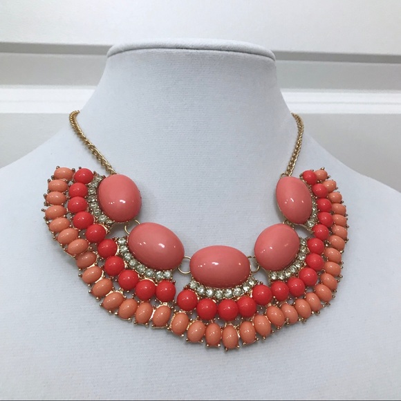 Orange Fan Statement Necklace - Picture 2 of 4